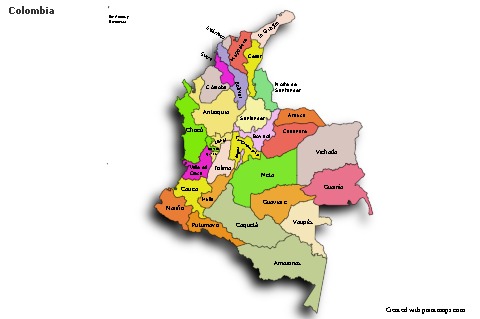 Sample Maps for Colombia (colored,shadowy)