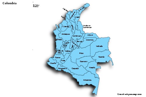 Sample Maps for Colombia (blue,shadowy)