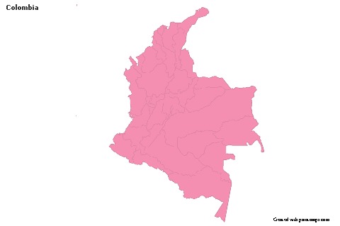 Sample Maps for Colombia (pink,outline)
