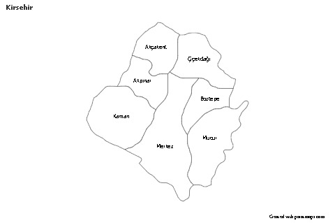 Contoh Peta untuk Kirsehir (hitam-putih)