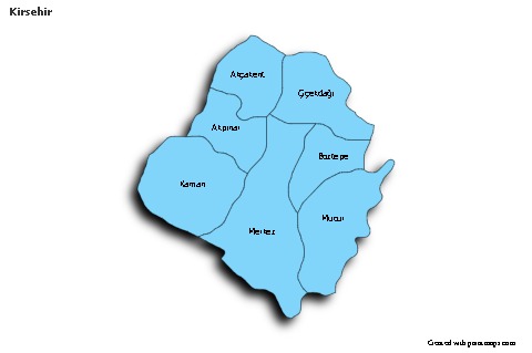 Contoh Peta untuk Kirsehir (biru,bayangan)