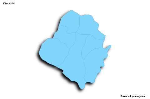 Contoh Peta untuk Kirsehir (biru,garis luar,bayangan)