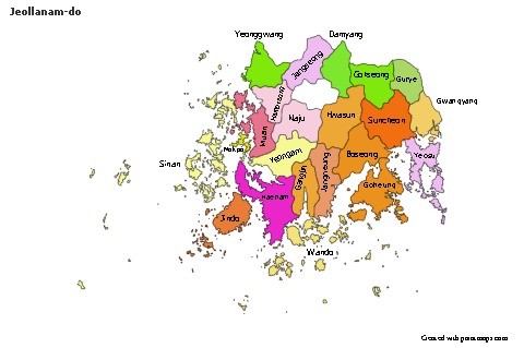 Sample Maps for Jeollanam-do (colored)