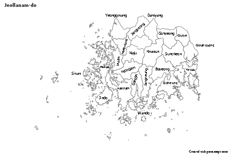 Sample Maps for Jeollanam-do (black-white)