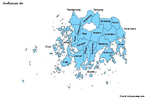 Sample Maps for Jeollanam-do (blue)