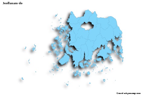 Sample Maps for Jeollanam-do (blue,outline,shadowy)