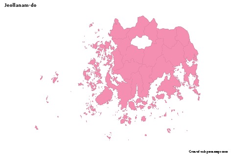 Sample Maps for Jeollanam-do (pink,outline)