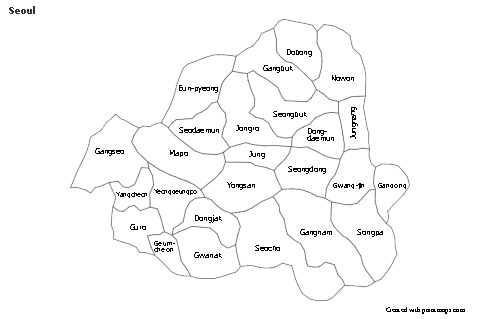 Mapas de muestra para Seoul (blanco-negro)