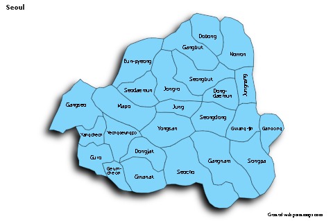 Mapas de muestra para Seoul (azul,sombrío)