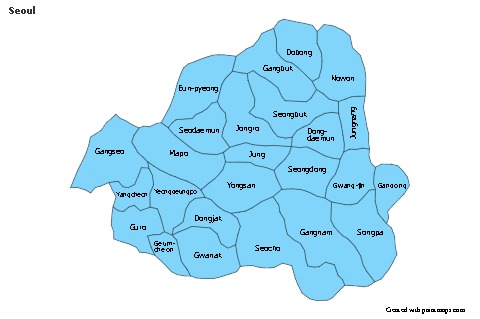 Mapas de muestra para Seoul (azul)