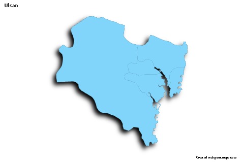 Sample Maps for Ulsan (blue,outline,shadowy)