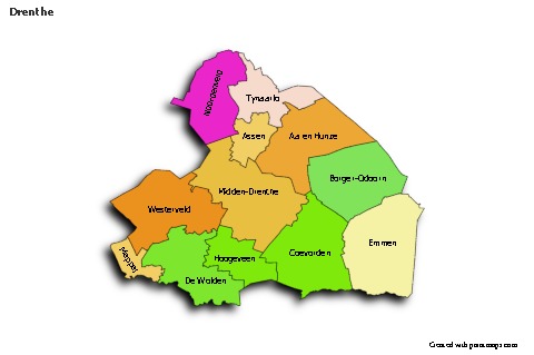 Sample Maps for Drenthe (colored,shadowy)