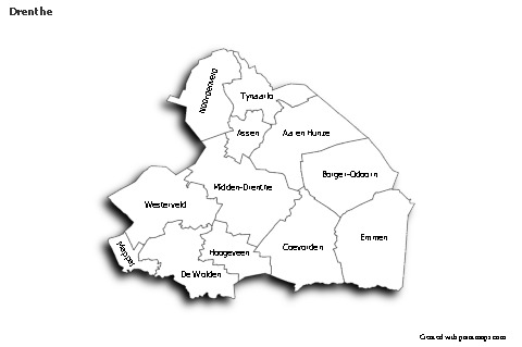Sample Maps for Drenthe (black-white,shadowy)