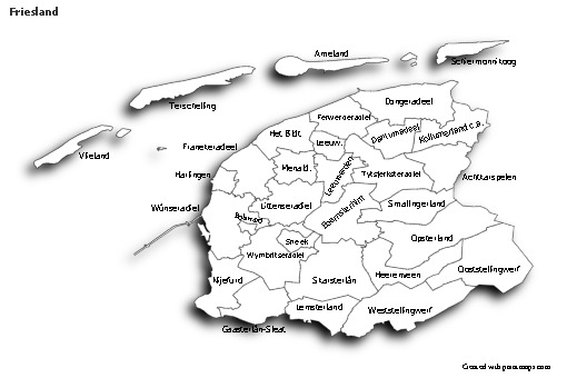 Sample Maps for Friesland (black-white,shadowy)