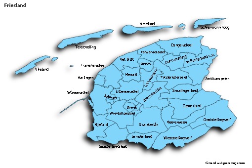 Sample Maps for Friesland (blue,shadowy)
