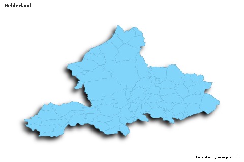Sample Maps for Gelderland (blue,outline,shadowy)