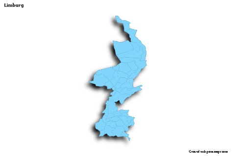 Contoh Peta untuk Limburg (biru,garis luar,bayangan)