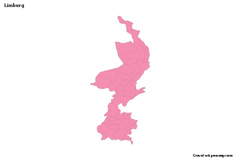 Contoh Peta untuk Limburg (merah jambu,garis besar)