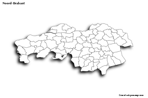 Contoh Peta untuk Noord-Brabant (hitam-putih,bayangan)
