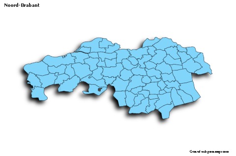 Contoh Peta untuk Noord-Brabant (biru,bayangan)