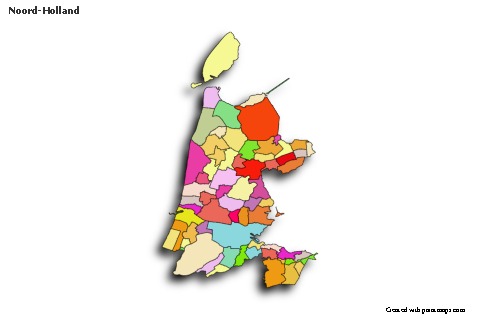 Contoh Peta untuk Noord-Holland (berwarna,bayangan)
