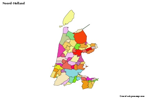 Contoh Peta untuk Noord-Holland (berwarna)