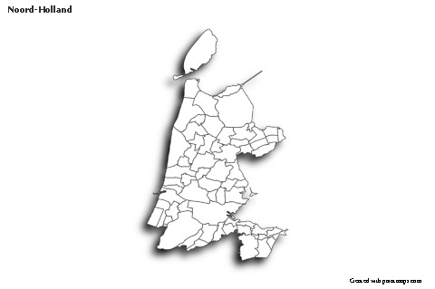Contoh Peta untuk Noord-Holland (hitam-putih,bayangan)