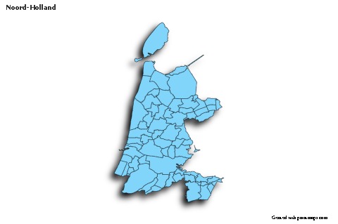 Contoh Peta untuk Noord-Holland (biru,bayangan)