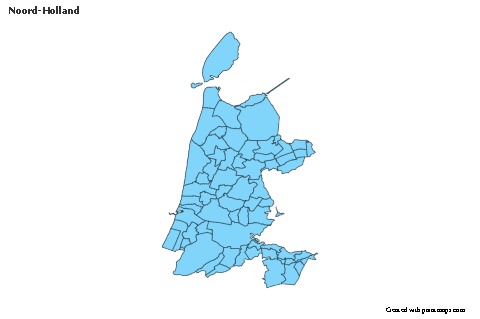 Contoh Peta untuk Noord-Holland (biru)