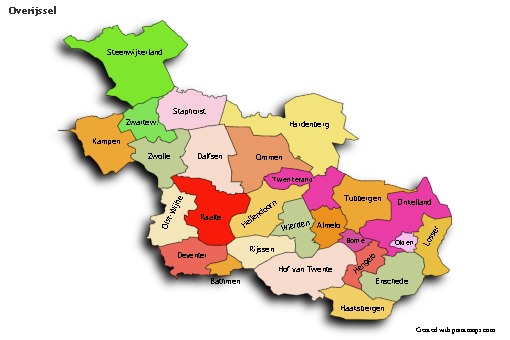 Sample Maps for Overijssel (colored,shadowy)