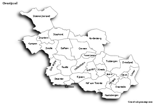 Sample Maps for Overijssel (black-white,shadowy)