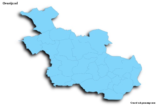 Sample Maps for Overijssel (blue,outline,shadowy)