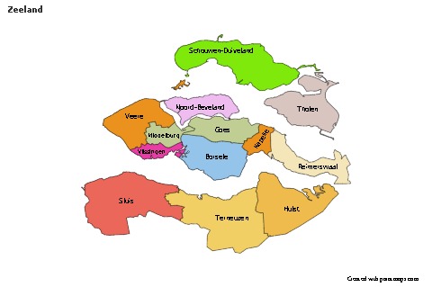 Contoh Peta untuk Zeeland (berwarna)