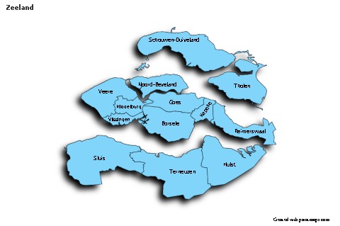 Contoh Peta untuk Zeeland (biru,bayangan)