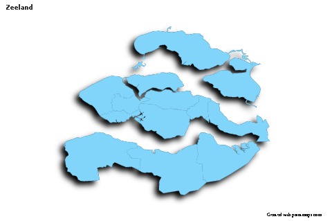 Contoh Peta untuk Zeeland (biru,garis luar,bayangan)