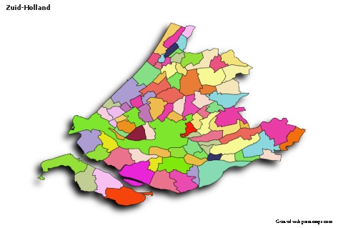 Sample Maps for Zuid-Holland (colored,shadowy)