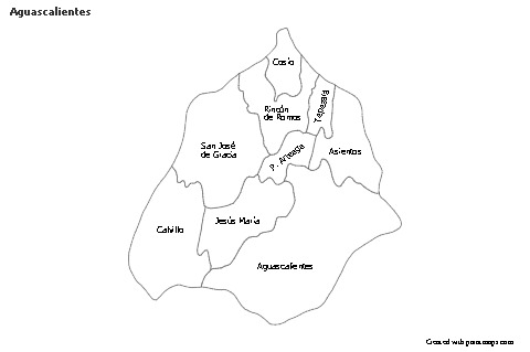 Mapas de muestra para Aguascalientes (blanco-negro)