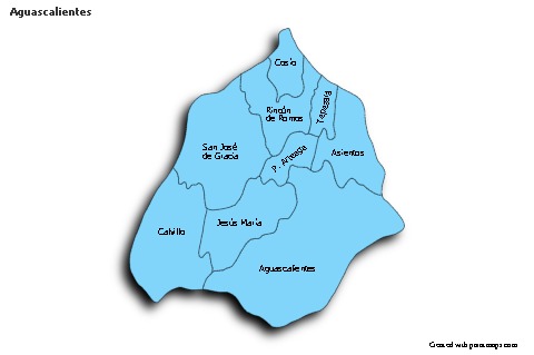 Mapas de muestra para Aguascalientes (azul,sombrío)