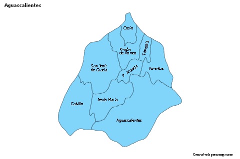 Mapas de muestra para Aguascalientes (azul)