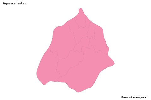 Mapas de muestra para Aguascalientes (rosa,contorno)