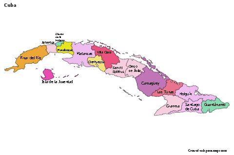 Sample Maps for Cuba (colored)