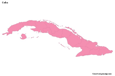 Sample Maps for Cuba (pink,outline)