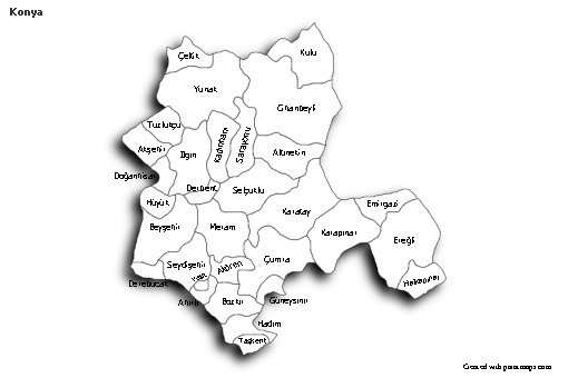 Sample Maps for Konya (black-white,shadowy)