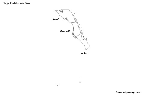 Mapas de muestra para Baja California Sur (blanco-negro)