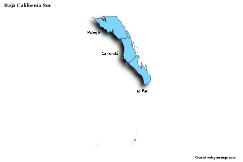 Mapas de muestra para Baja California Sur (azul,sombrío)