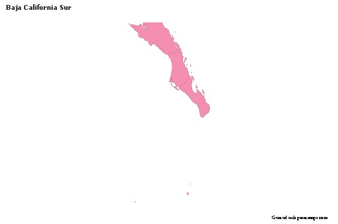 Mapas de muestra para Baja California Sur (rosa,contorno)