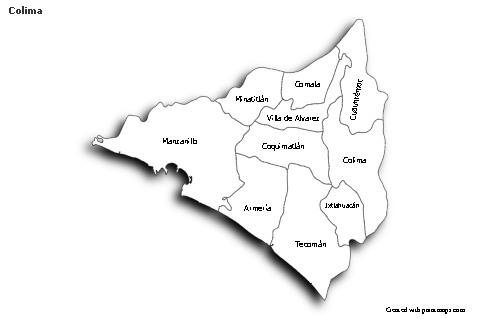 Contoh Peta untuk Colima (hitam-putih,bayangan)