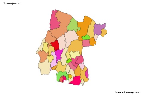 Contoh Peta untuk Guanajuato (berwarna)