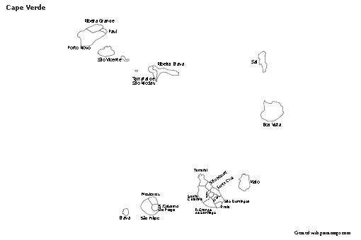 Sample Maps for Cape Verde (black-white)