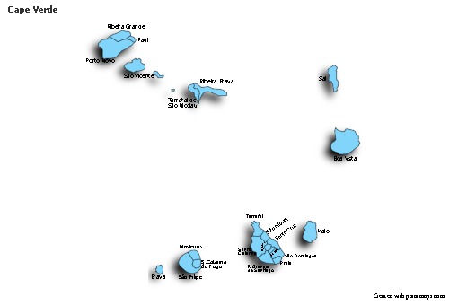 Sample Maps for Cape Verde (blue,shadowy)
